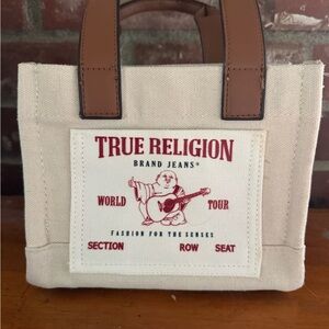True Religion Cream and Brown Mini Bag